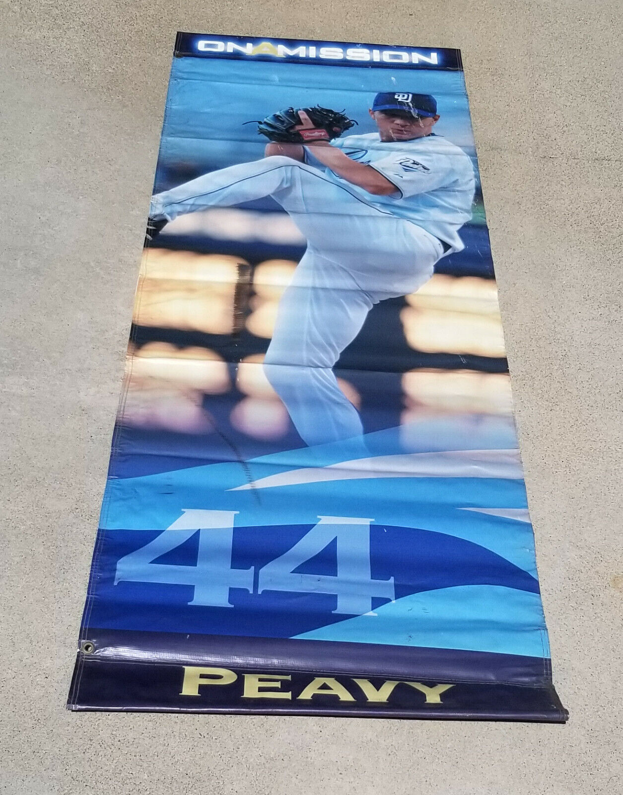 San Diego Padres Jake Peavy Petco Park Game Used Ballpark Stadium Banner Flag