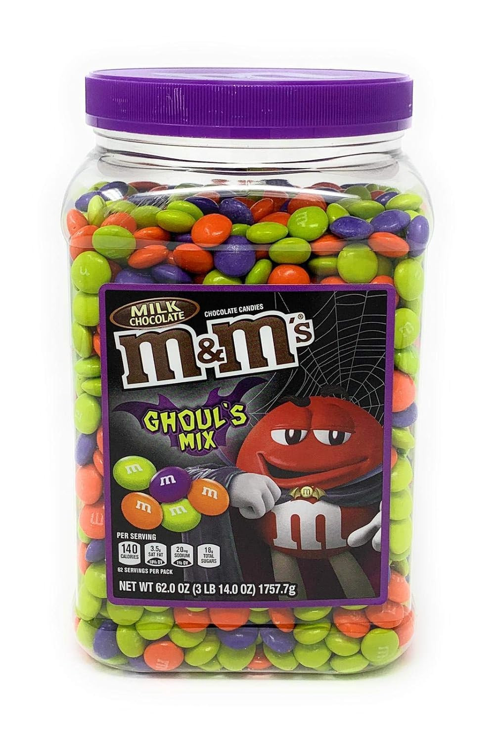 M&M'S Ghoul'S Mix Milk Chocolate Halloween Candy Jar (62Oz.),, 62 Oz ()