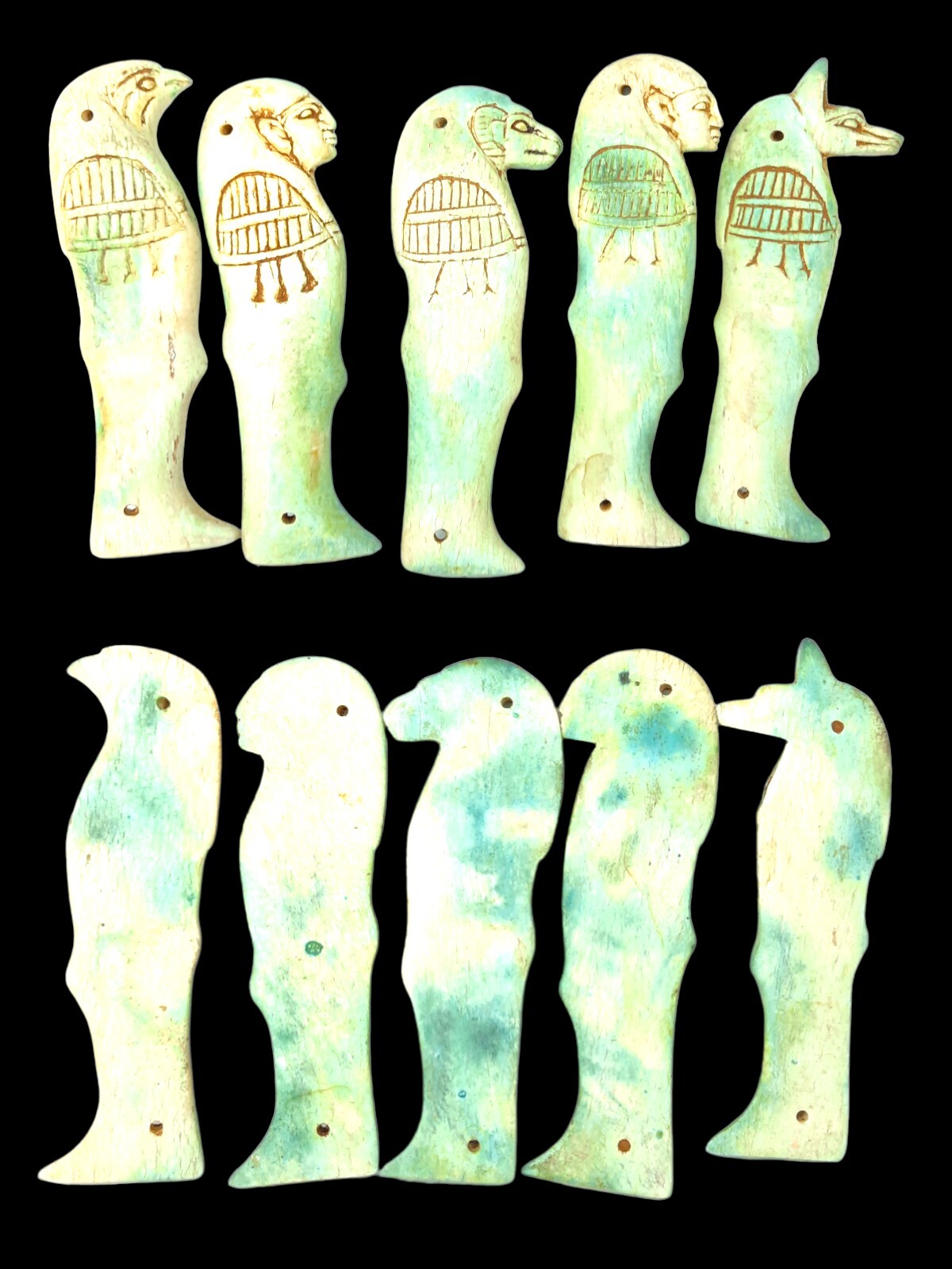 UNIQUE ANTIQUE ANCIENT EGYPTIAN Statue 5 Green Amulets Protection of Graves UNIQUE ANTIQUE ANCIENT EGYPTIAN Statue 5 Green Amulets Protection of Graves
