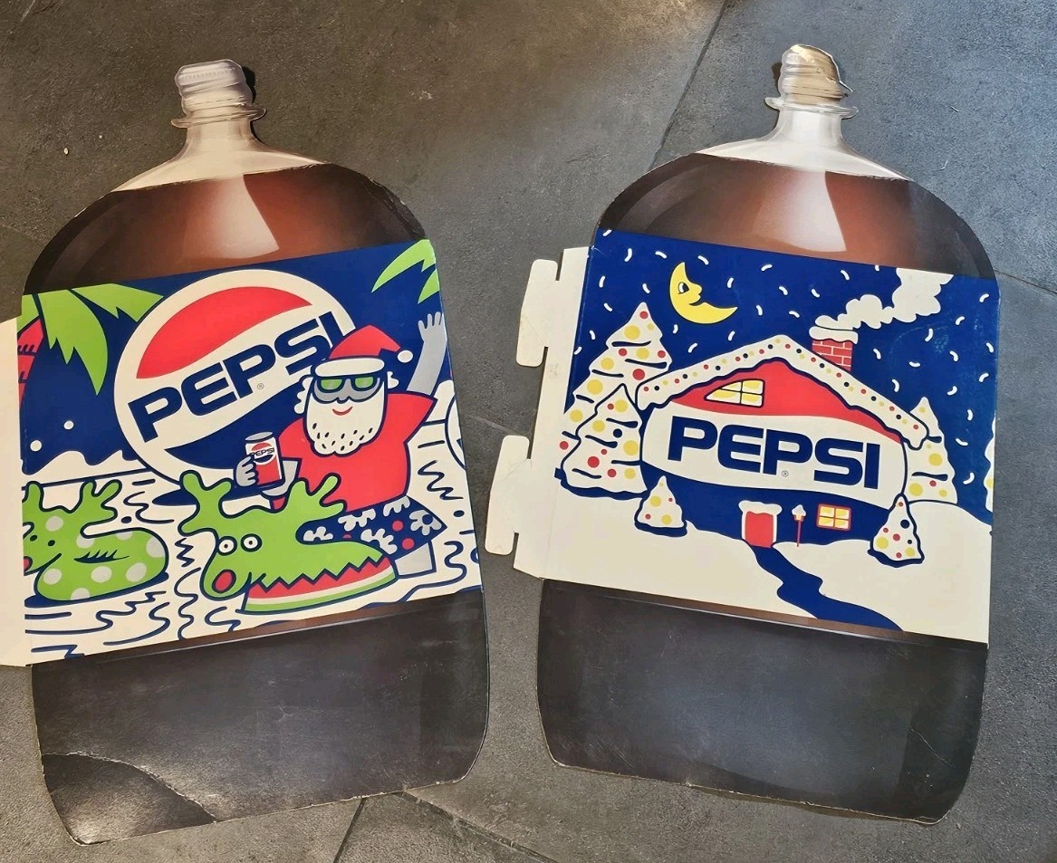 Pepsi 2 Liter 1990's Holiday Store Display Advertising Sign Christmas Pepsi 2 Liter 1990's Holiday Store Display Advertising Sign Christmas