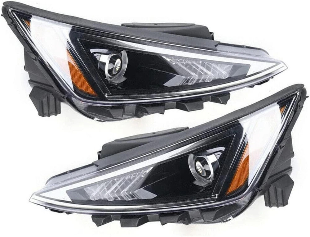 Headlight Assembly for 2019-20 Hyundai Elantra - Black Housing, Clear Lens, Halo Headlight Assembly for 2019-20 Hyundai Elantra - Black Housing, Clear Lens, Halo