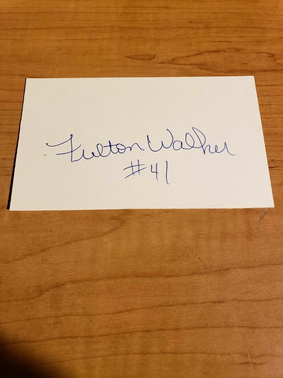 FULTON WALKER - FOOTBALL - AUTHENTIC AUTOGRAPH SIGNED INDEX CARD - A7009