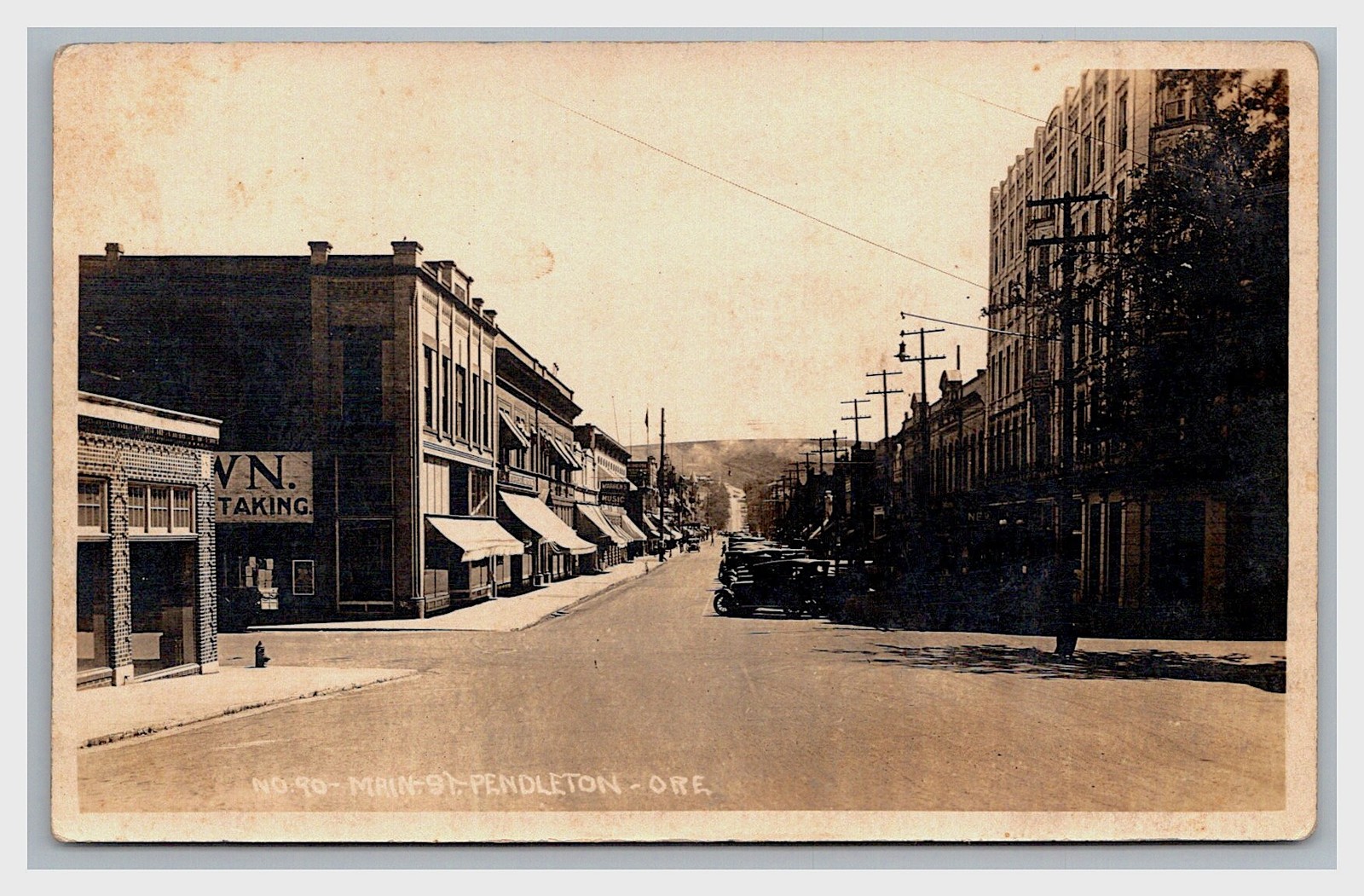 RPPC Pendleton OR Early Main Street view store fronts shops Oregon RPPC Pendleton OR Early Main Street view store fronts shops Oregon