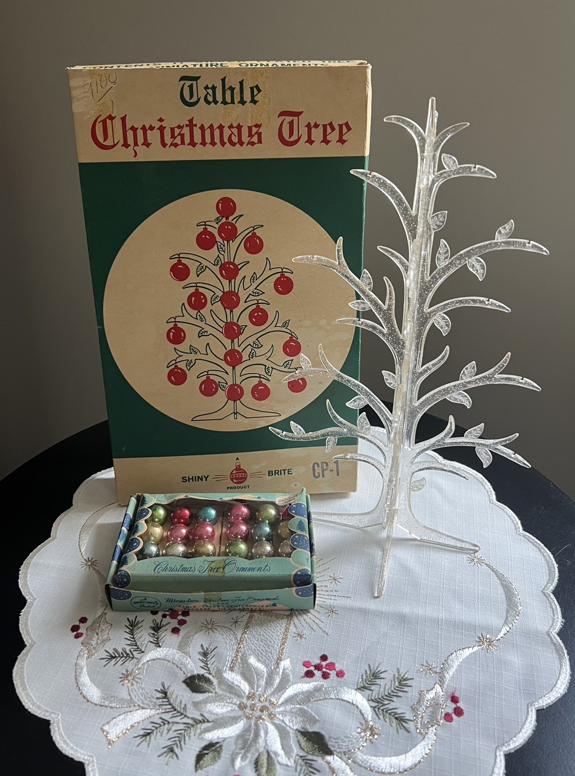 Rare Vintage Shiny Brite Christmas Hard Plastic Table Top Tree Rare Vintage Shiny Brite Christmas Hard Plastic Table Top Tree