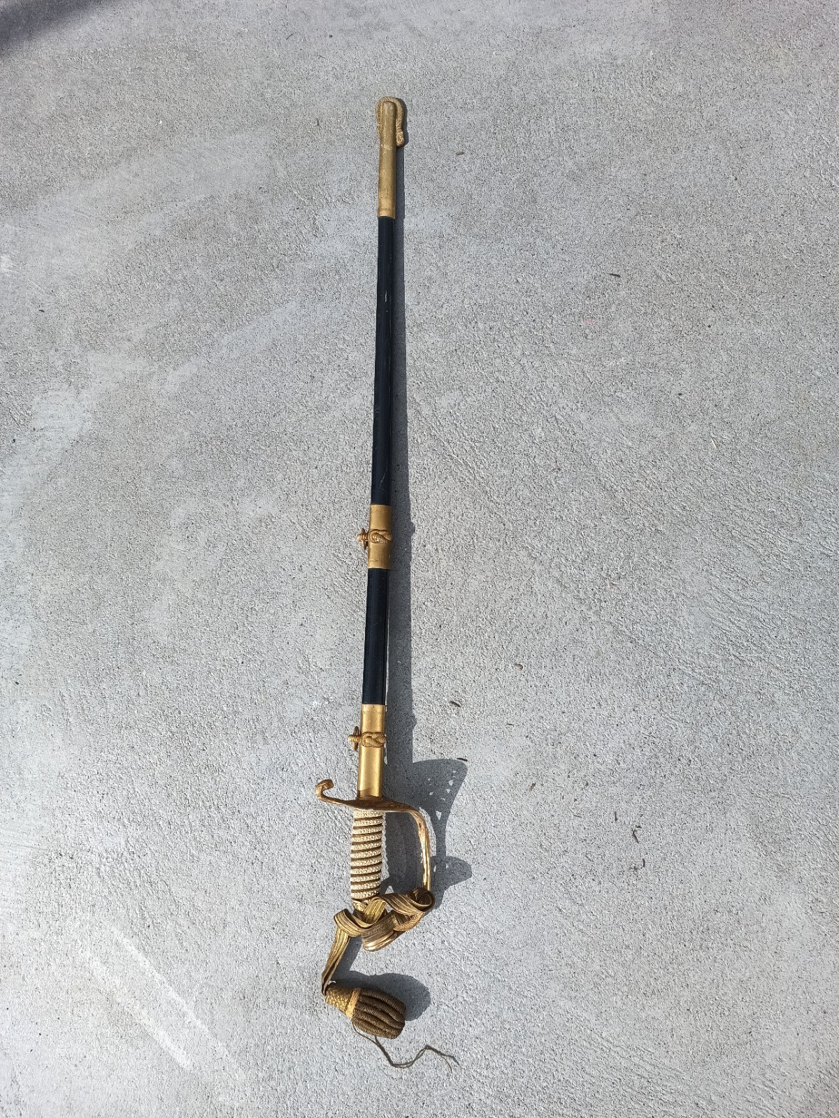 Vintage US German Made Model 1852 Engraved Navy Officer's Sword w/ Scabbard Vintage US German Made Model 1852 Engraved Navy Officer's Sword w/ Scabbard