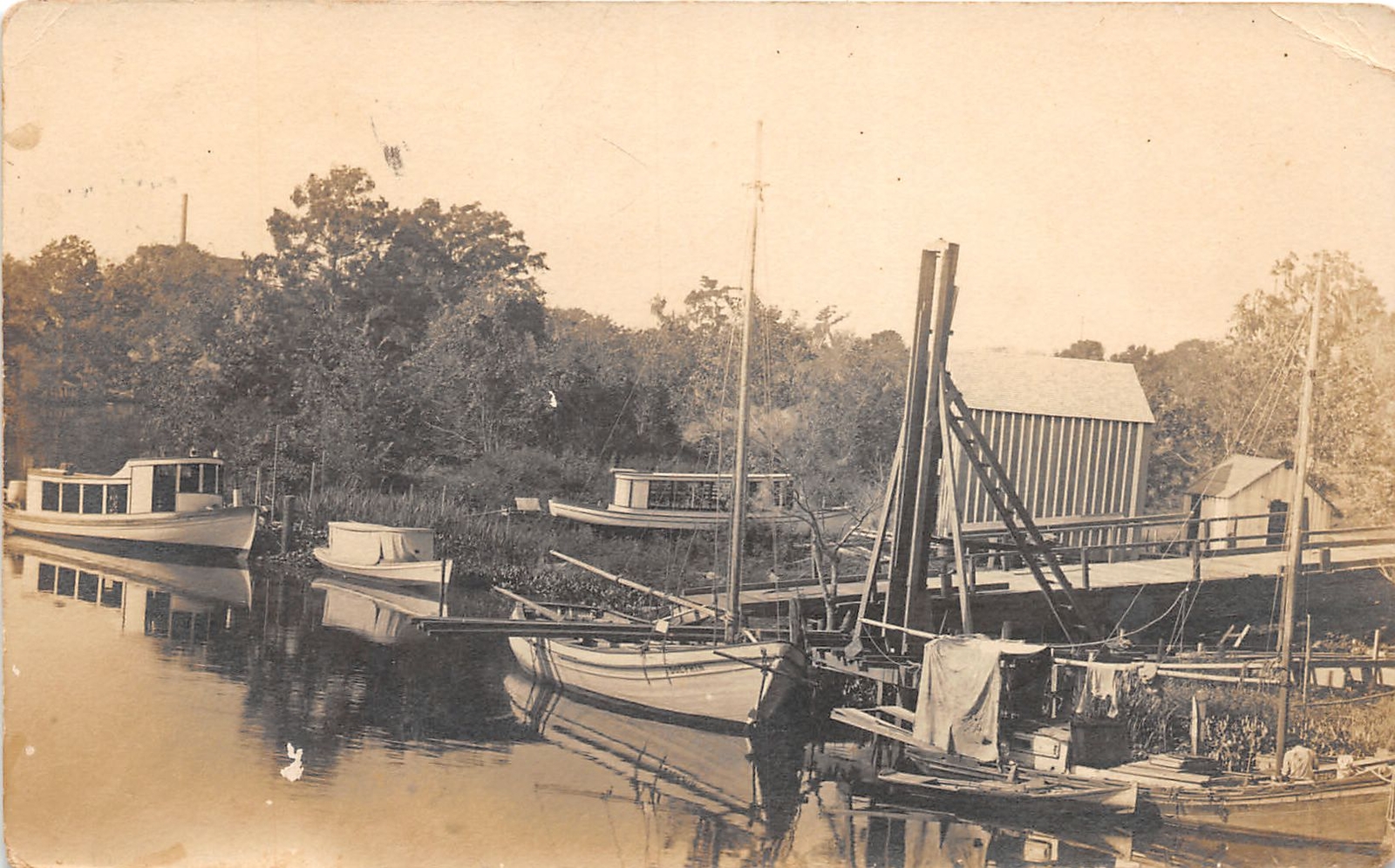 J65/ Interesting RPPC Postcard c1910 Abbeville Louisiana Boats Dock 85 J65/ Interesting RPPC Postcard c1910 Abbeville Louisiana Boats Dock 85