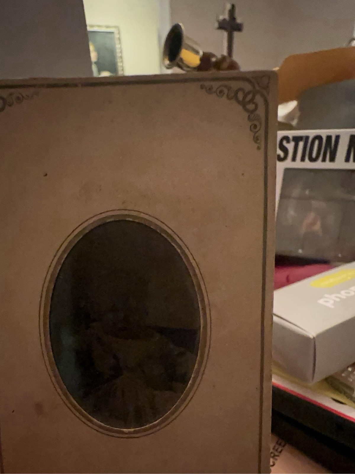 antique photograph frame brown