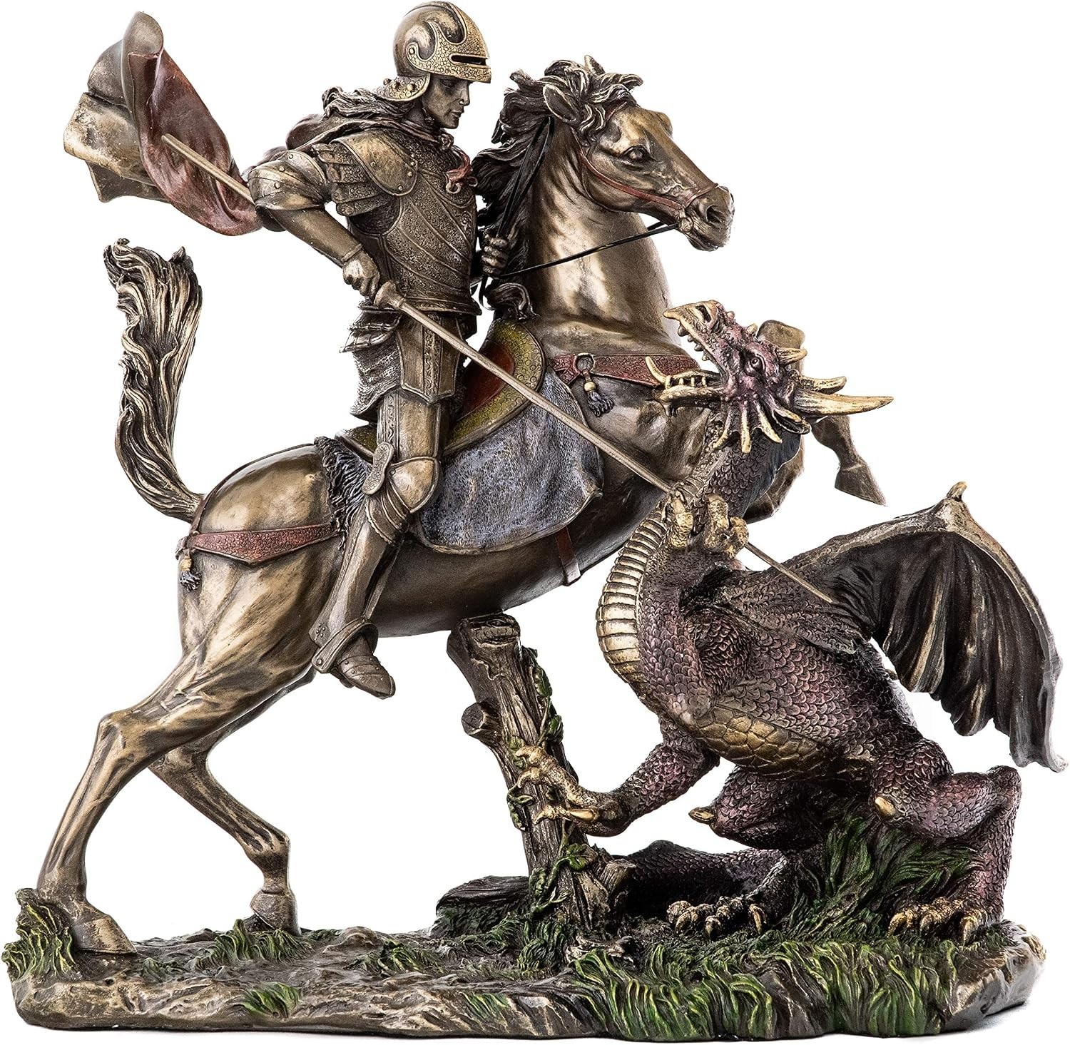 St. George Slaying The Dragon Statue - St. George, Legendary Medieval Knight St. George Slaying The Dragon Statue - St. George, Legendary Medieval Knight