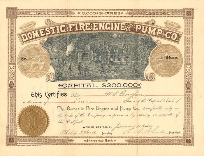 Domestic Fire Engine and Pump co. - General Stocks