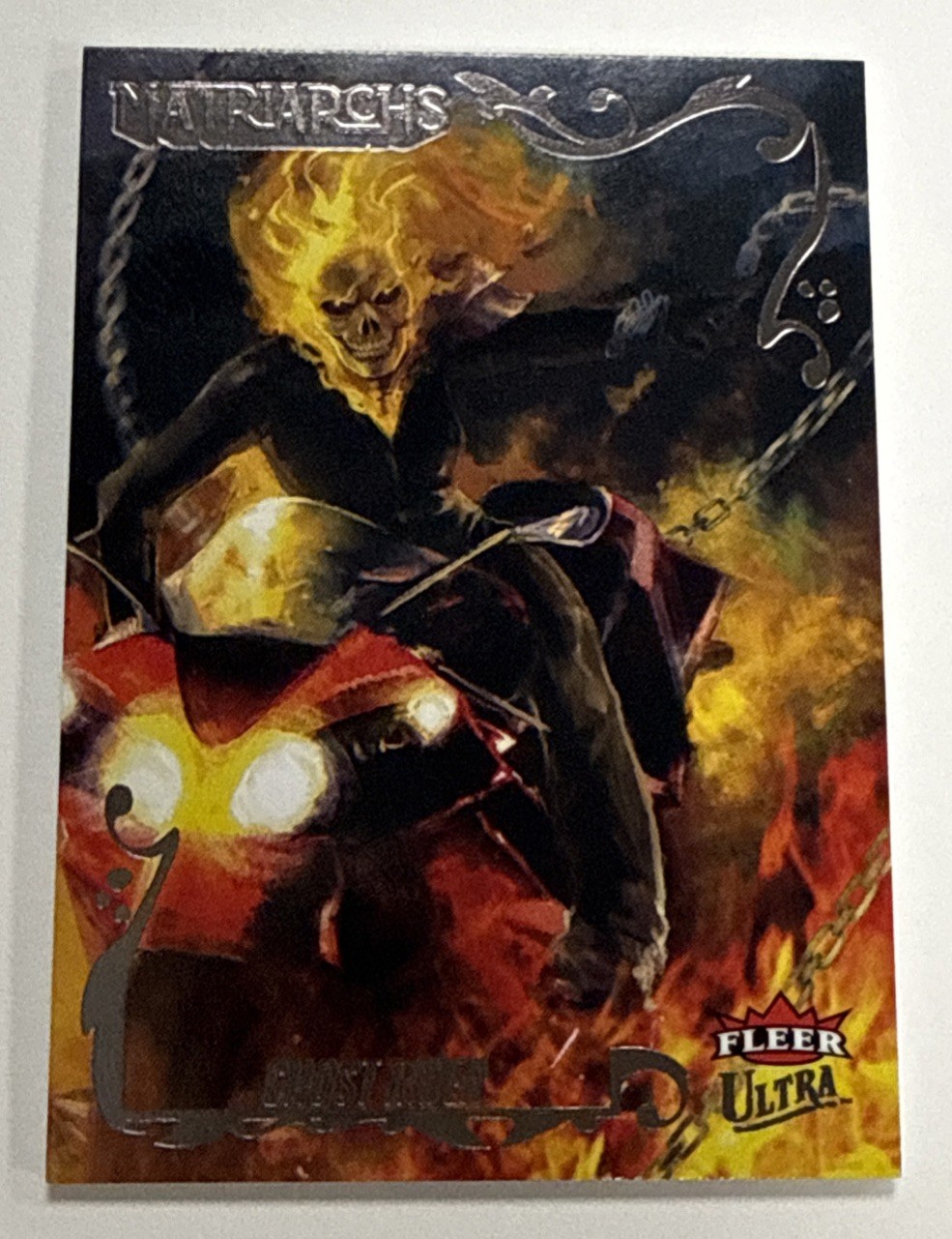 2024 UD Fleer Ultra Matriarchs Of Marvel #55 Black Parallel Ghost Rider 148/194 2024 UD Fleer Ultra Matriarchs Of Marvel #55 Black Parallel Ghost Rider 148/194