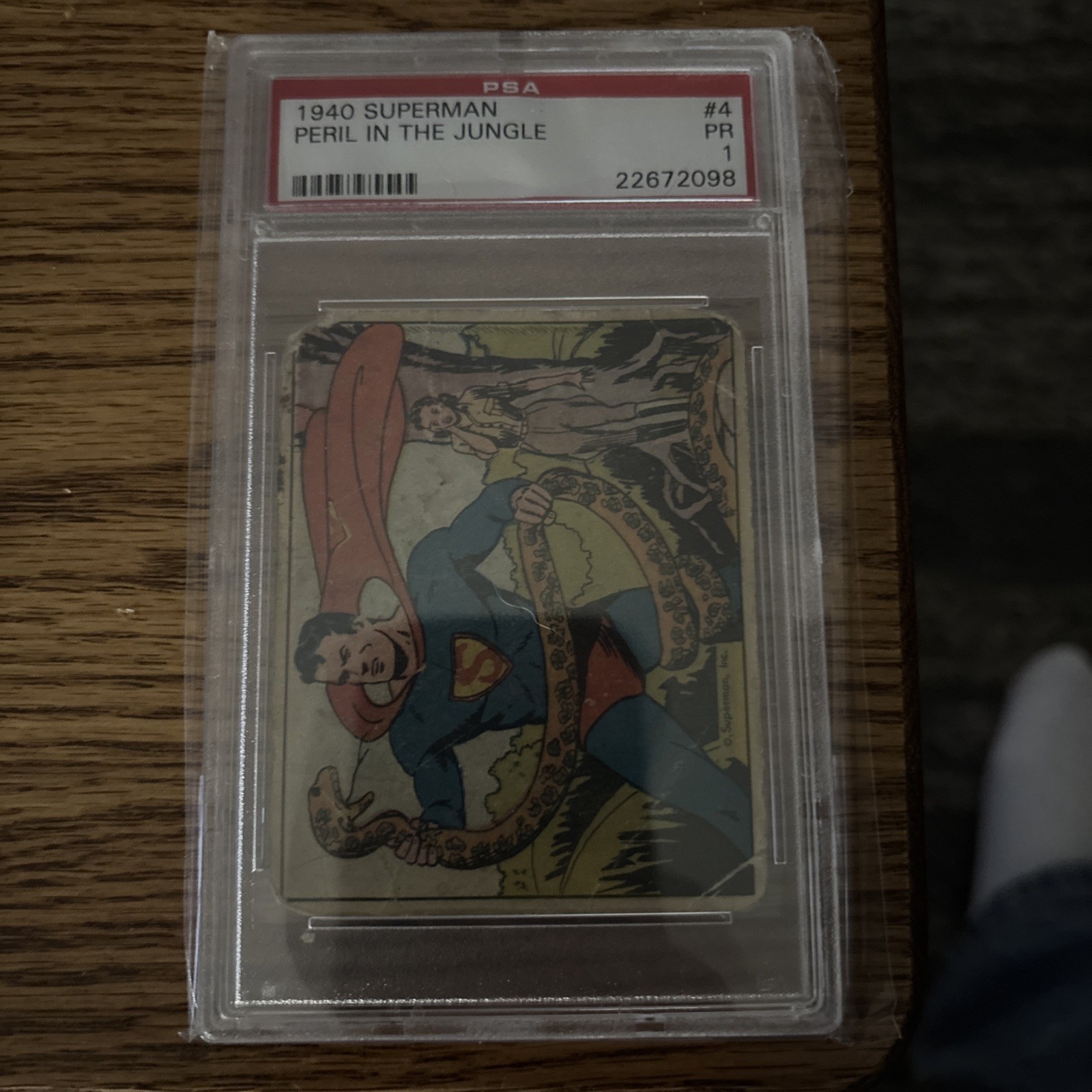 1940 SUPERMAN GUM Non Sports #4 PERIL IN THE JUNGLE PSA 1 RARE SET Break