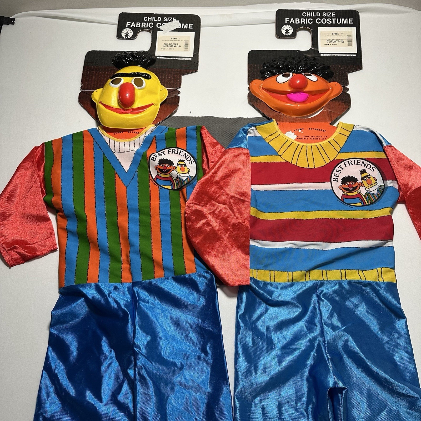 Vintage 1992 Bert & Ernie Costume Kids 6-8 Halloween Sesame Street Best Friends