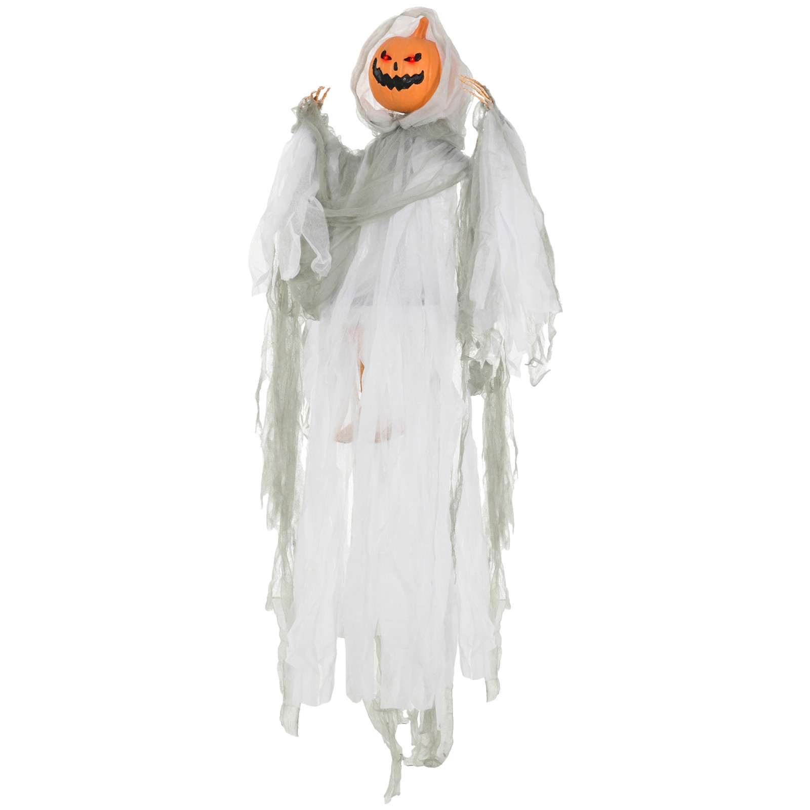 3.9 Outdoor Halloween Hanging Pumpkin Ghost W/ Light Up Green 400x180x190 mm 3.9 Outdoor Halloween Hanging Pumpkin Ghost W/ Light Up Green 400x180x190 mm