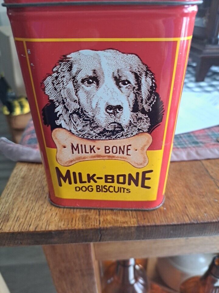 Tin Vintage Canister Milkbone Dog Biscuits Tin Can