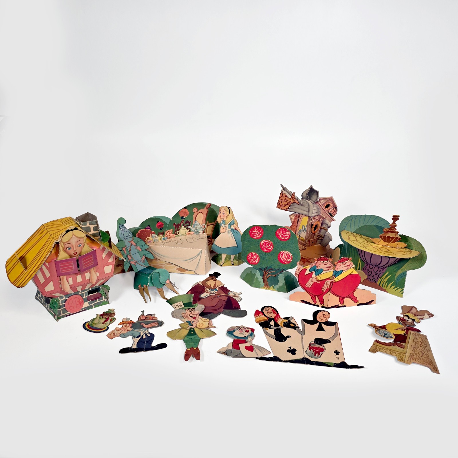 Vintage Alice in Wonderland Cardboard Cutouts • Tea Party Disney • Characters Vintage Alice in Wonderland Cardboard Cutouts • Tea Party Disney • Characters
