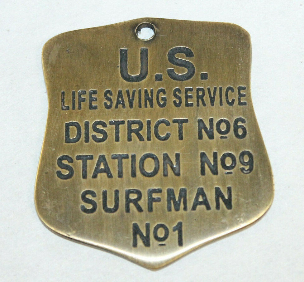 Vintage Style Brass US Life Saving Service Surfman Patrol Check Badge Replica Vintage Style Brass US Life Saving Service Surfman Patrol Check Badge Replica