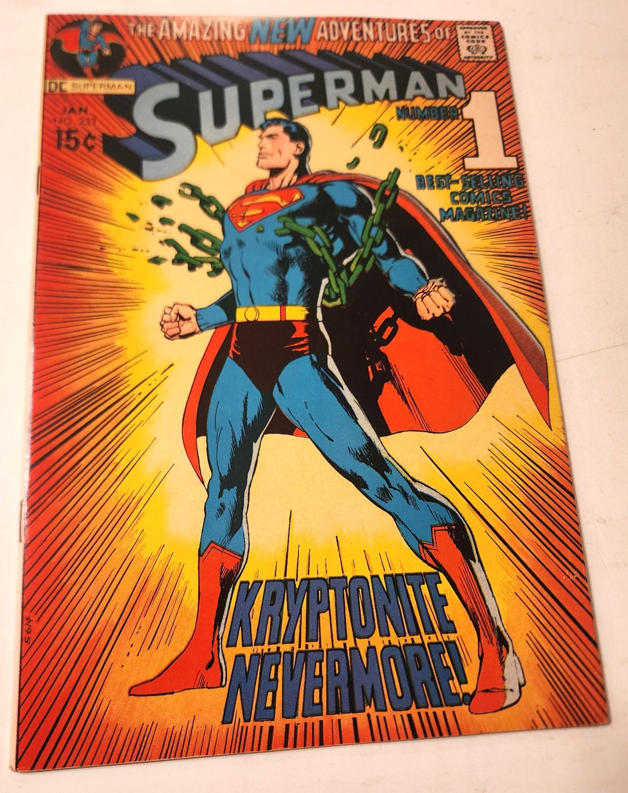 SUPERMAN #233 CLASSIC ADAMS COVER GLOSSY VF 8.0 1971 KEY ISSUE SUPERMAN #233 CLASSIC ADAMS COVER GLOSSY VF 8.0 1971 KEY ISSUE