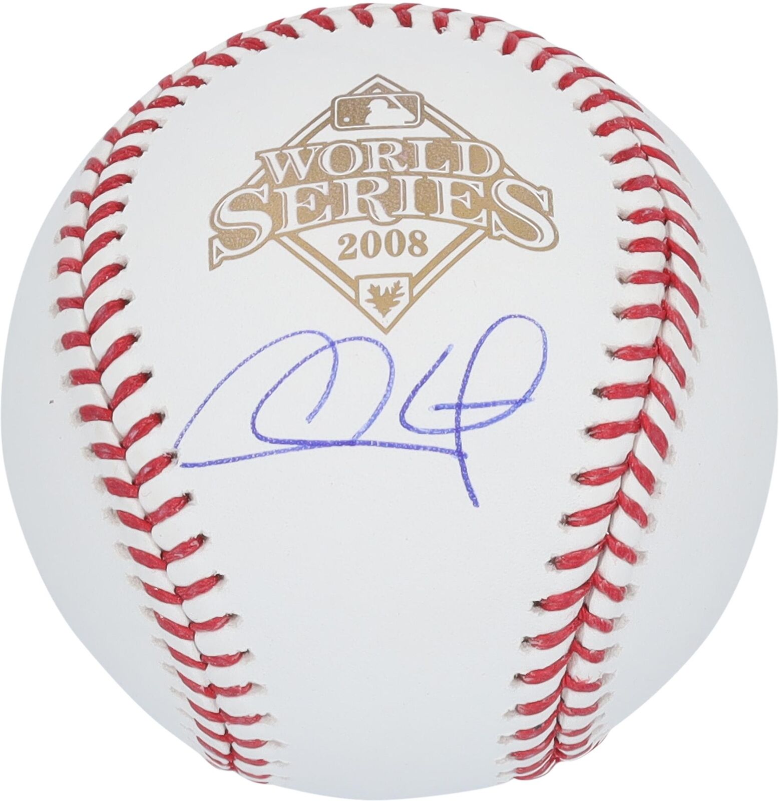 Chase Utley Philadelphia Phillies Autographed 2008 World Series Logo Baseball