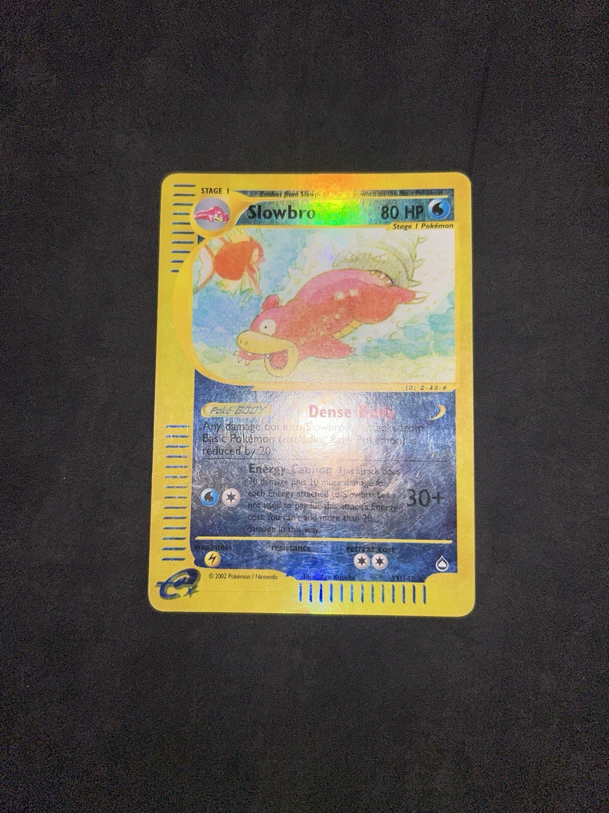 Nintendo Pokemon Slowbro 33/147 Aquapolis reverse holo Eng Nintendo Pokemon Slowbro 33/147 Aquapolis reverse holo Eng