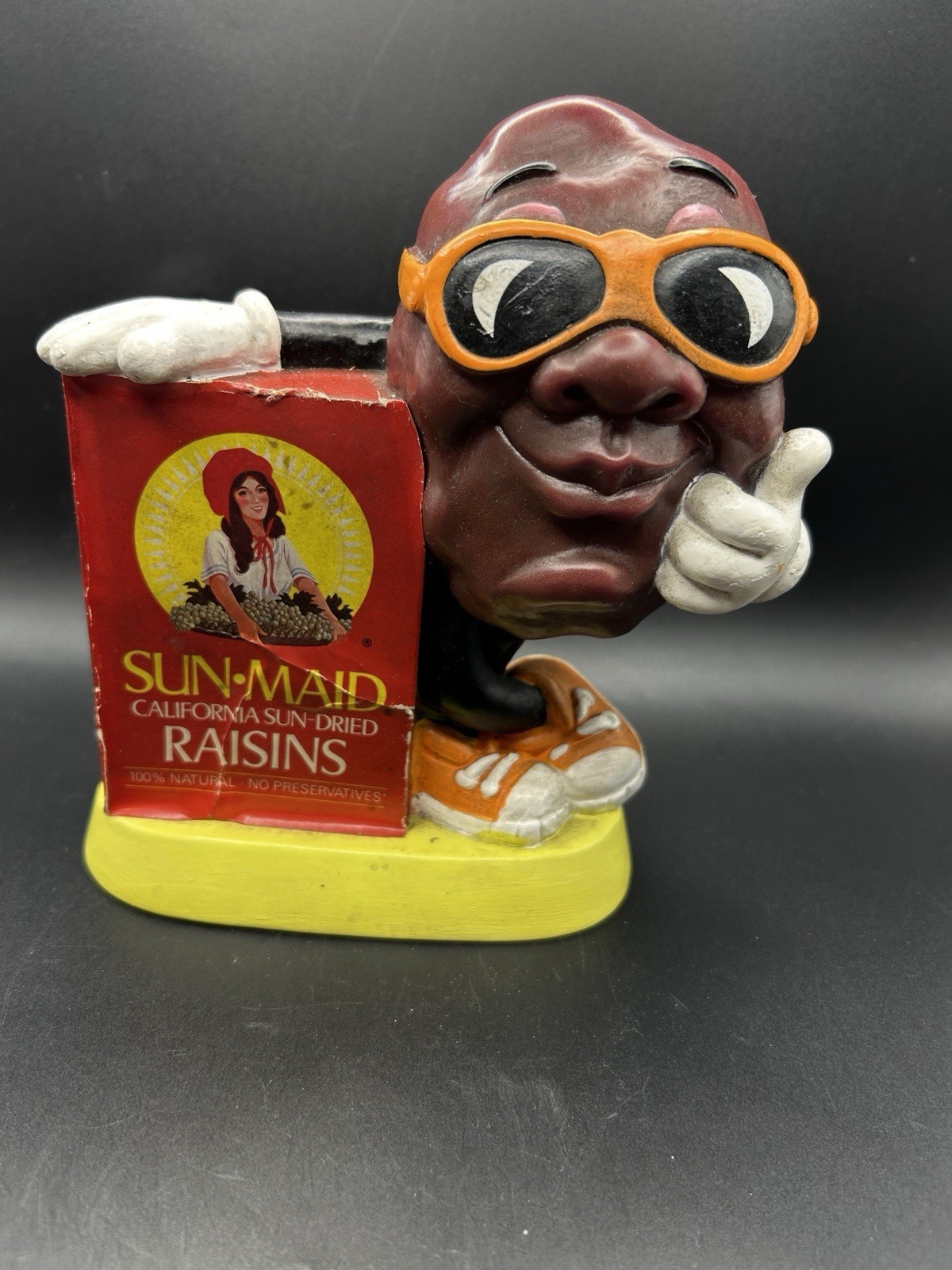Vintage 1987 Sun-Maid California Raisins Rubber Coin Bank Vintage 1987 Sun-Maid California Raisins Rubber Coin Bank