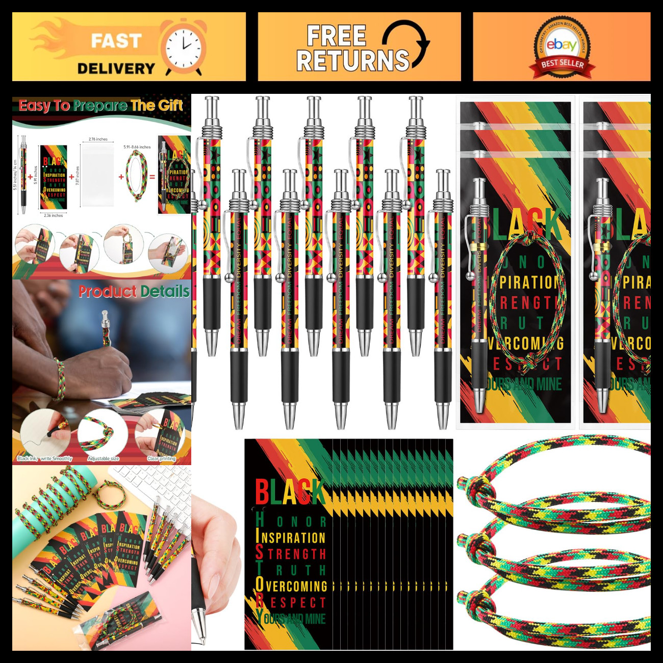 Sayglossy Juneteenth Day Gifts Bulk African American Juneteenth Holiday Pen Sili