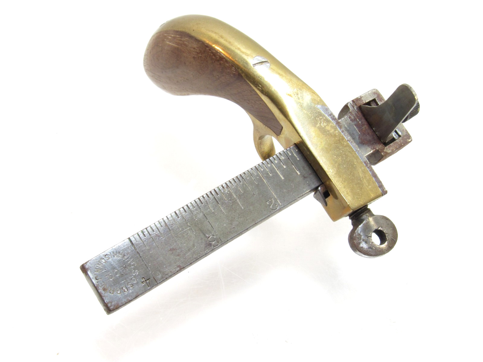 BIN1 NICE VINTAGE C.S. OSBORNE & CO LEATHER SLITTER DRAW GAUGE T14004 BIN1 NICE VINTAGE C.S. OSBORNE & CO LEATHER SLITTER DRAW GAUGE T14004