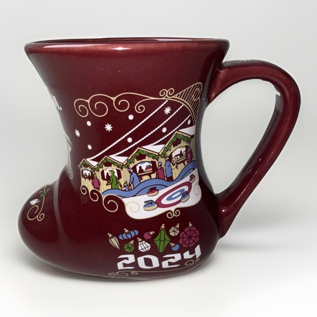 Grand Rapids Christkindl Market, 2024 Downtown Market. Boot  Mug 0.21 Maroon EUC