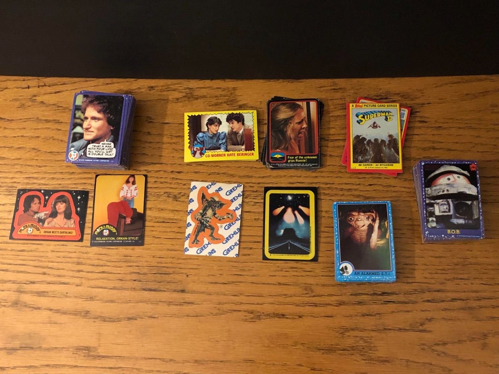 Lot of (130+) \'70s and  \'80s Pop Culture Trading Card/Stickers Mork Gremln Super