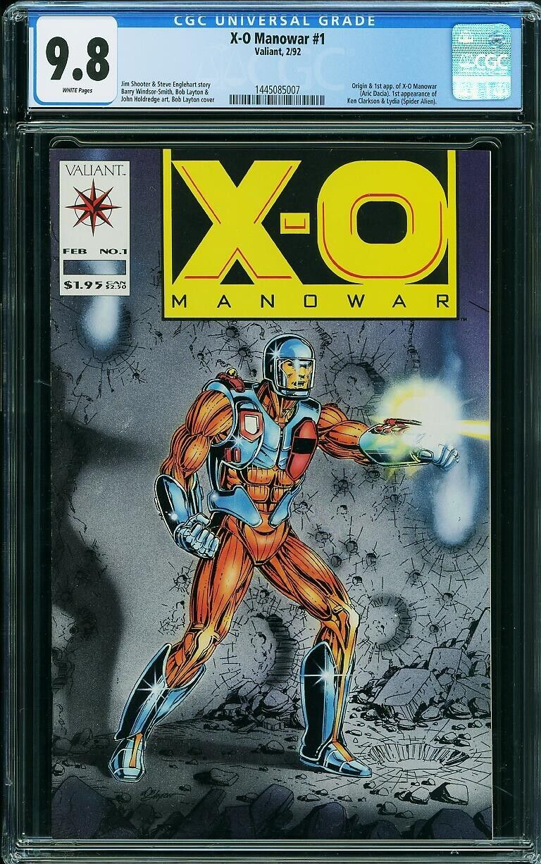 X-O Manowar #1 CGC 9.8 First appearance X-O Manowar Clarkson & Lydia WHITE Pages
