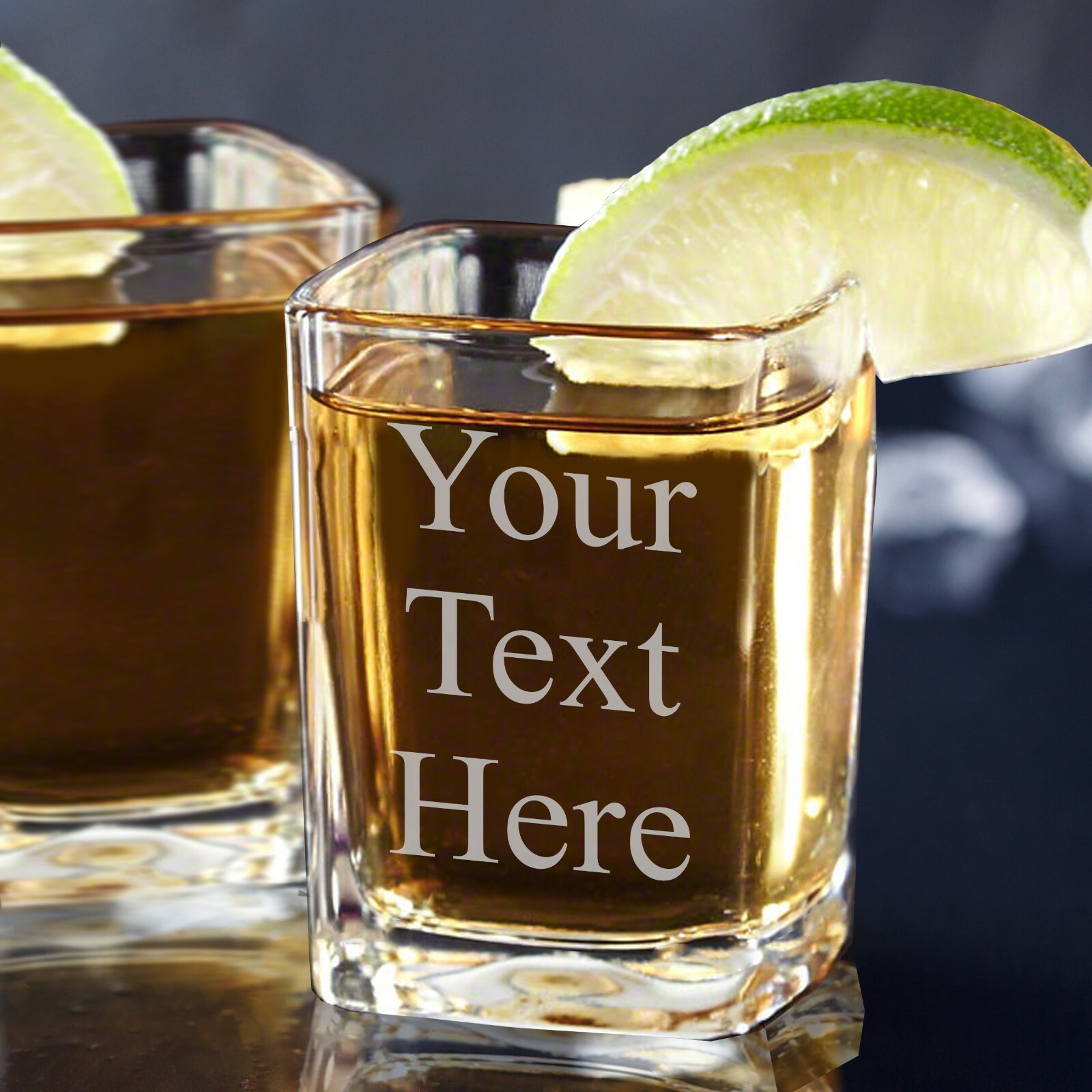 Custom Personalized 2 oz Square Shot Glass Custom Personalized 2 oz Square Shot Glass