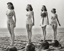 Vintage 1940s Photo of Four Beautiful Women in Vintage Swimwear Competition picture