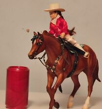 Look Breyer Quarter Horse Hand Craft Barrel Racing Tack Set With Cowgal Rider picture