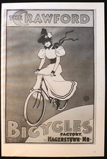 Crawford Bicycles Hagerstown Maryland Vintage Poster 1973 Print Repro picture