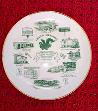 Antique High School Green Dragons Plate Gold Trim 1935-1953 USED- EXCELLENT picture