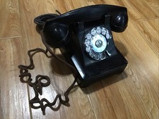 Vintage Western Electric Rotary Desk Phone Black Bakelite Telephone 1940s picture