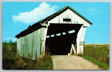 Vintage Postcard OH Jackson County Scioto River Covered Bridge Chrome -12945 picture