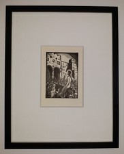 JAMES COLBERT REID (1907-1989) Original Vintage Art Deco Woodcut Jerusalem Entry picture