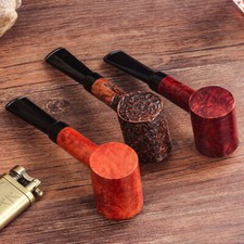 Classic Bruyere Pipe Handmade Solid Wood Flat Bottomed Hammer Pipe Tobacco Pipes picture