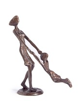 Danya B. Mother Swinging Child Bronze Figurine Gift for Mom, Brown picture