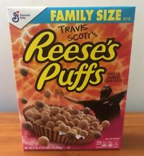NEW TRAVIS SCOTT REESES PUFFS CEREAL FAMILY SIZE BOX ASTROWORLD HIP HOP RAPPER picture