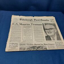 Vintage 1972 December 27, Pittsburgh Post Gazette Newspaper 