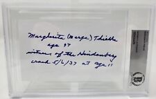 Marge Thielke signed autographed Index Card Slabbed Beckett 1937 Hindenburg picture