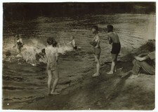Westfield Massachusetts 1916 Boys Swimming Hole Galpin's Farm Tobacco Labor picture