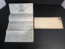 Vintage 1949 Carpenter Mutual Fire Auto Insurance Policy Case Tractor picture