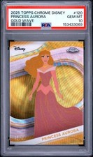 2025 Topps Chrome Disney #120 Princess Aurora Gold Wave /50 PSA 10 - SLEEPING BE picture