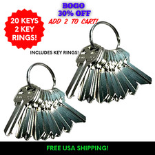 20 ILCO KWIKSET KW-1 House Key Blanks Nickel Maintenance RE Agency-Apartments picture
