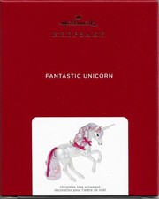 FANTASTIC UNICORN -PEARLIZED-GLITTER- 2021 KEEPSAKE CHRISTMAS ORNAMENT NEW picture