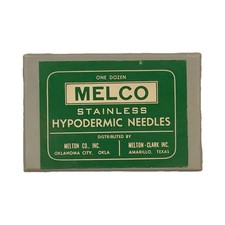 Vintage Melco Stainless Steel Hypodermic Needles, One Dozen Box (10) picture