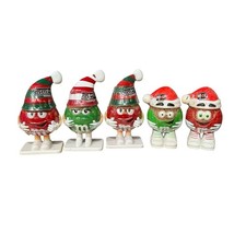 Lot Of 5 Mars Inc M&M Candy Christmas Red Green Figure Toy Collectable Ornament picture