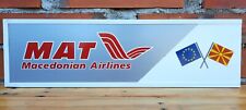 Rare MAT Macedonian Airlines Air Aviation Airport Advertising Sign Macedonia picture